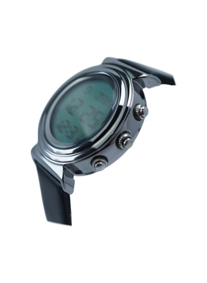 Women's Waterproof Leather Digital Watch - 33mm - Black/Silver WF-14SWL - Image 3